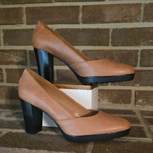 Bella-Vita‎ Womens Zari II Classic Pump Platform Heels Shoes Brown Slip On Sz 10